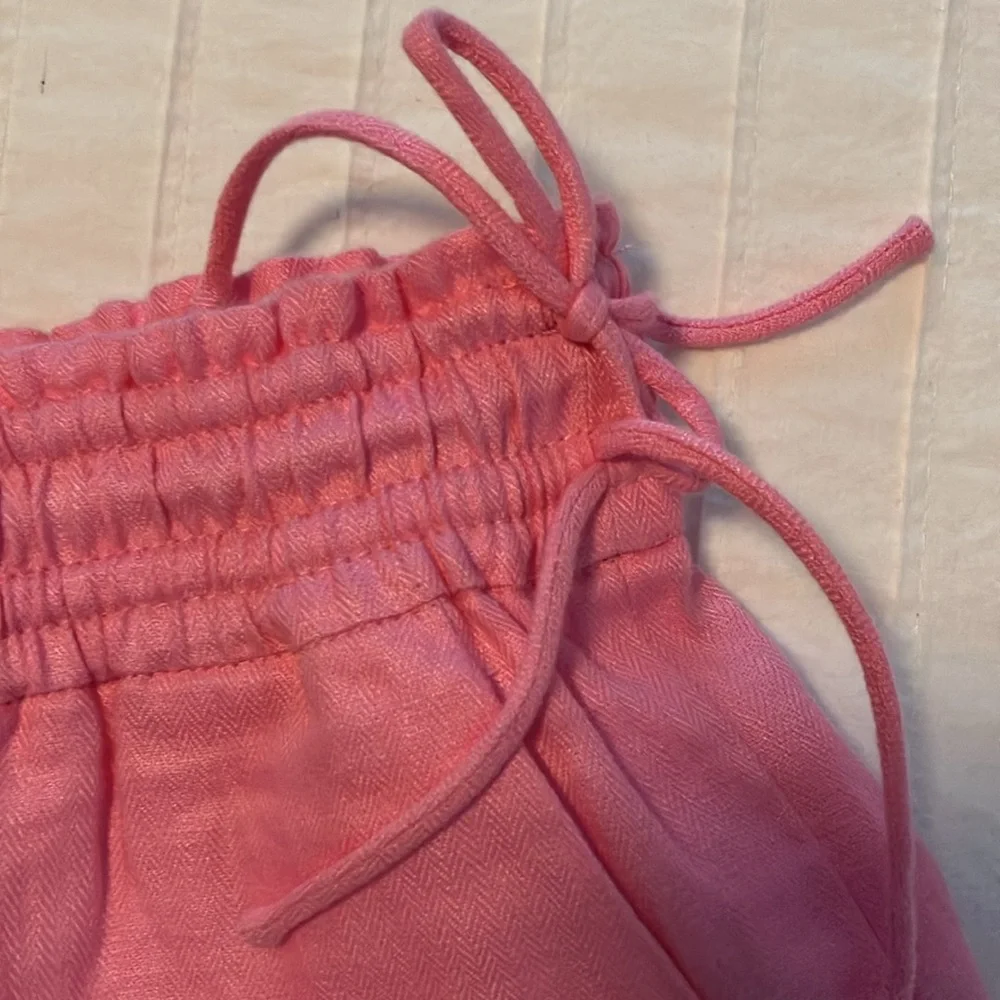 J Crew pink linen elastic waist pull on shorts - Picture 3 of 9